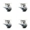 Service Caster 4 Inch Kingpinless Thermoplastic Rubber Wheel Swivel Caster Set with Brakes SCC SCC-KP30S420-TPRRF-SLB-4 - alternate 1